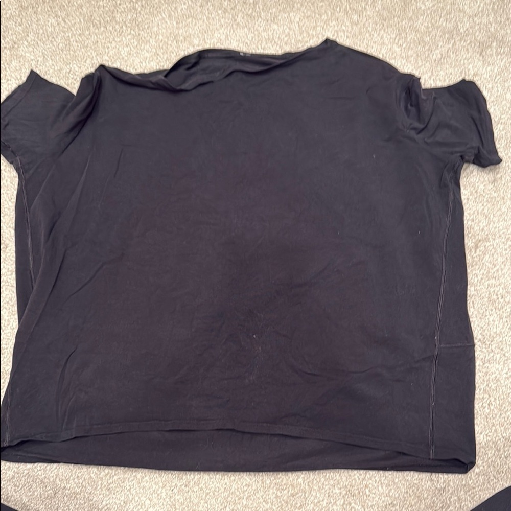 Lululemon Back in Action Black Short Sleeve Shirt